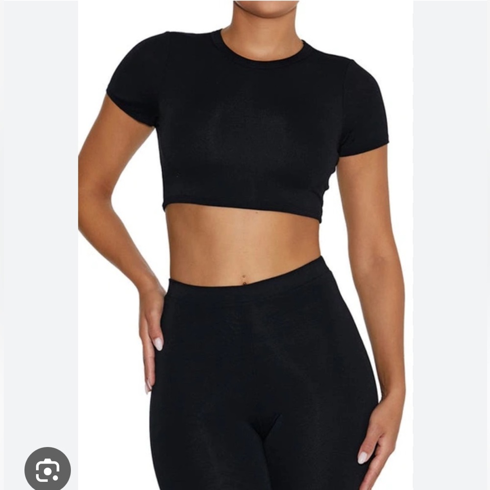 Naked Wardrobe Crewneck Short Sleeve Crop